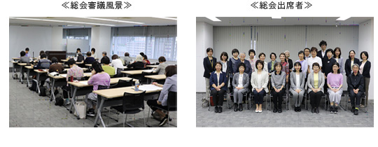 総会審議風景／総会出席者